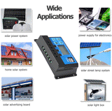 30A Solar Panel Battery Charge Controller 12V/24V LCD Regulator Auto Dual USB US