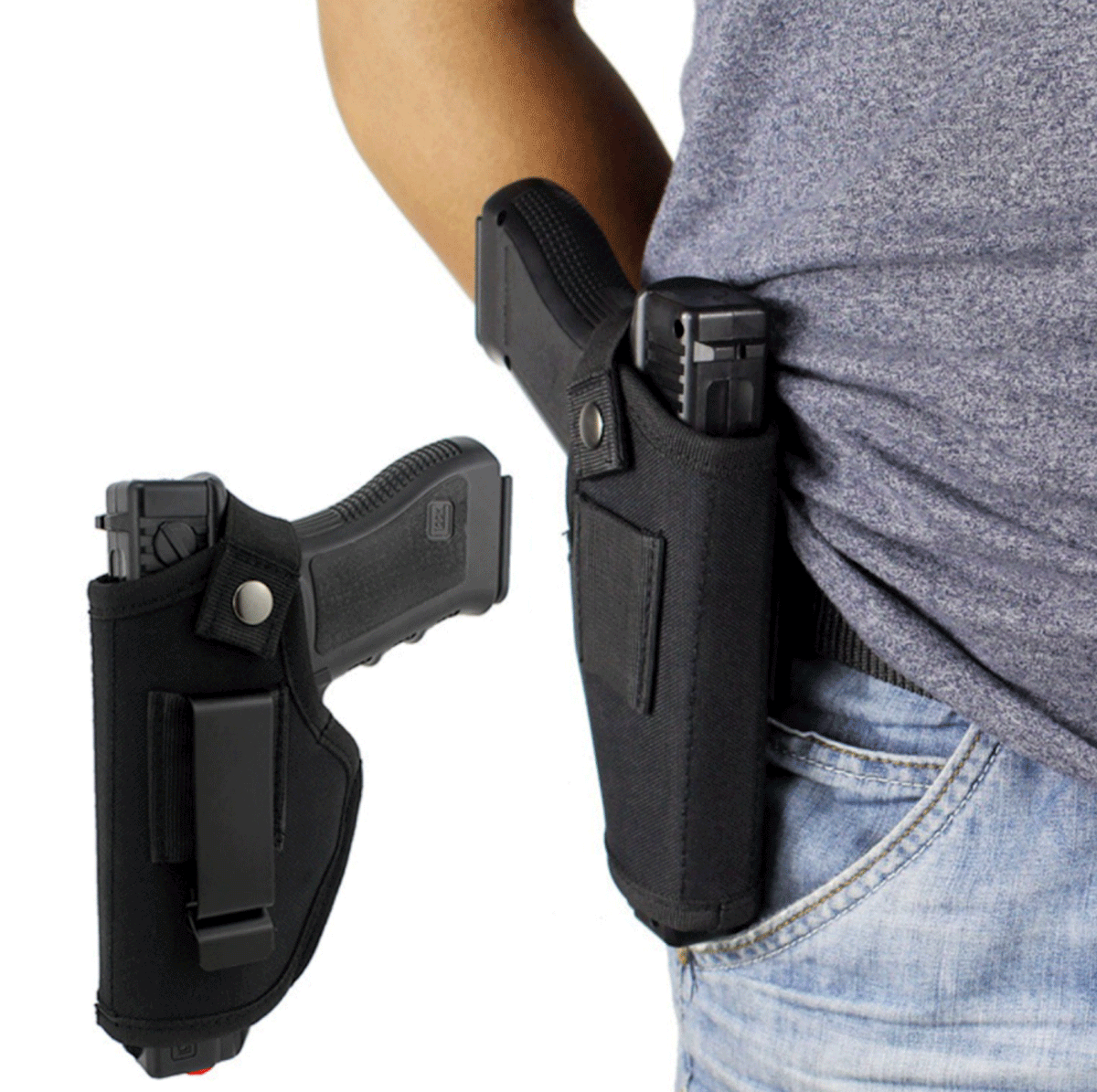 Gun Holster Tactical Left/Right Hand IWB OWB Belt Weapon Carry Pistol ...