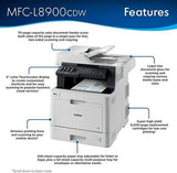 Brother MFC-L8900CDW USB Wireless Network Ready Color Laser All-In-One Printer