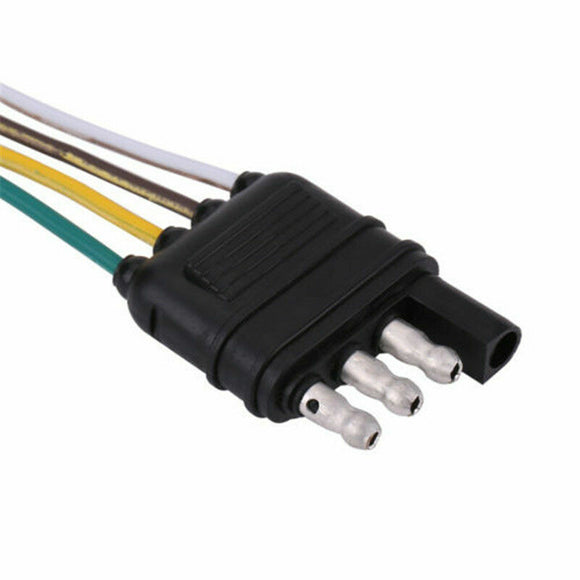 PCC5 4-Way Flat 4 Pin 1 Foot 12 in Trailer Light Wiring Harness Male Plug Connector