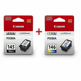 Canon PG-145 Black and CL-146 Tri-Color Ink Cartridges