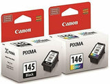 Canon PG-145 Black and CL-146 Tri-Color Ink Cartridges