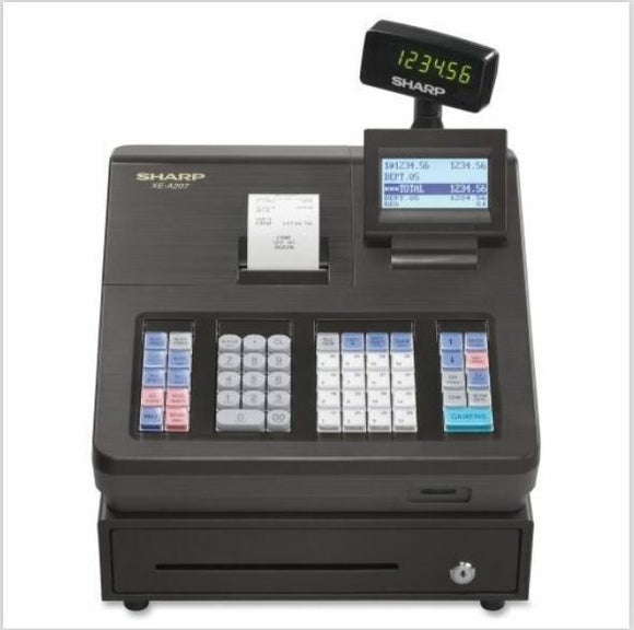Sharp XE-A207 Thermal Print Electronic Cash Register, Black